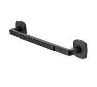 Decoranddecor Mara - Knurled Kitchen Cabinet Handle with Optional Backplate - Aluminium T-Bar Design for Cupboards - with Backplate 224mm Hole Center, Matt Black