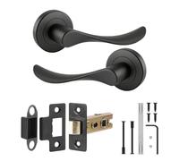 Decoranddecor Matt Black Door Handles Internal Fir Latch Set | CE marked, 2.5 inch tubular latch, solid aluminium, built to last Internal Door Handles, fits 35-42 mm doors, Nimbus Range