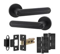 Decoranddecor Matt Black Internal Door Handles, Hinge Kit 76mm