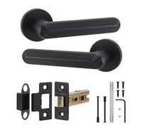 Decoranddecor Matt Black Internal Door Handles, Latch Kit 76mm