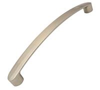 Decoranddecor Merle - Bow Kitchen Cabinet Handles | Cabinet Door Handles - Cupboard Door Pulls - 96mm Hole Centre, Satin Nickel