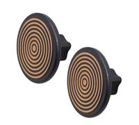 Decoranddecor - Mira Matt Black And Matt Rose Round Cabinet Knob Drawer Cupboard Kitchen Pull Handles - Pair