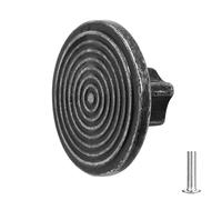 Decoranddecor Mira - Spiral Round Cupboard Knob Handle - 40mm Diameter Zinc Alloy (Antique Silver, 1 Pack)