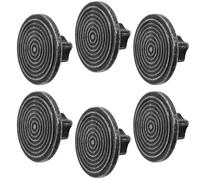 Decoranddecor Mira Spiral Round Cupboard Knob Handle - 40mm Diameter Zinc Alloy (Antique Silver, 6 Pack)
