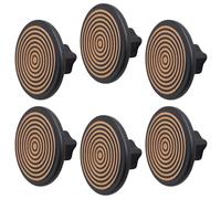 Decoranddecor Mira Spiral Round Cupboard Knob Handle - 40mm Diameter Zinc Alloy (Black and Rose, 6 Pack)