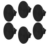 Decoranddecor Mira Spiral Round Cupboard Knob Handle - 40mm Diameter Zinc Alloy (Matt Black, 6 Pack)