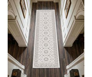 Decoranddecor Monochrome Hallway Runner Rug, 80x300cm - Non-Slip, Stain Resistant, Pet Friendly, Entryway, Kitchen, Easy Clean Durable Carpet - Vassia