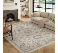 Decoranddecor Monochrome Rugs For Bedroom, 200x290cm - Washable, Low Pile, Pet Friendly, Timeless Design Living Room Easy Clean Durable Carpet - Vassia