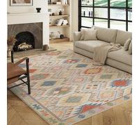 Decoranddecor Moroccan Kitchen Rug, 80x150cm - Washable, Low Pile, Pet Friendly, Modern Contemporary Design Bedroom Easy Clean Durable Carpet - Elaris