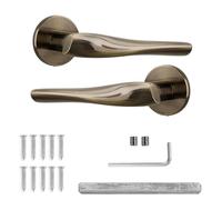 Decoranddecor Nanda Antique Brass Door Handle Sets for Wooden Interior Doors - Internal Handles for Bedrooms & Bathroom