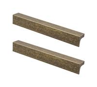 Decoranddecor - Napa Antique Brass Flat Kitchen Bedroom Cabinet Drawer Cupboard Drawer Wardrobe Pull Door Handles - 192mm - Pair