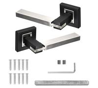 Decoranddecor Nexus Dual Tone Silver and Black Aluminium Lever Set - Internal Handles for Bedroom and Bathroom Doors, Durable Hardware with Smooth Operation for Home and Office Interiors