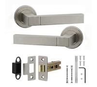 Decoranddecor - Nickel Door Handle Set - Internal Door Handle Set - Latch Kit 64mm - Lumina Range