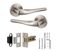 Decoranddecor - Nickel Door Handle Set - Internal Door Handle Set - Latch Kit 76mm - Nanda Range