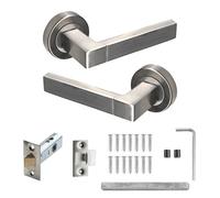 Decoranddecor - Nickel Door Handle Set - Internal Door Handle Set - Nickel Door Lever Handles Latch Kit - Lumina Range