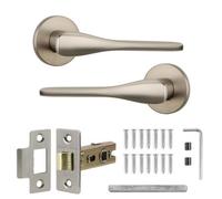 Decoranddecor Nickel Door Handles - Internal Door Handles For Doors - Interior Door Handles With Tubular Latch - Verita Range