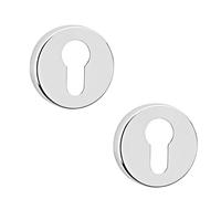 Decoranddecor Pair of Euro Escutcheon Cover Key Rose (Pair of Euro Escutcheon Cover, Polished Chrome)