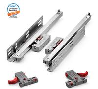 Decoranddecor - Push To Open Undermount Drawer Runner - Full Extension - 350mm - 30Kg - Up To 19mm