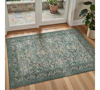Decoranddecor Rug, Washable Rugs, Kitchen Rugs, Bath Mats, 60X90Cm, Non-Slip, Pet Friendly, Low Pile, Floral Rug - Zafira