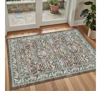 Decoranddecor Rug, Washable Rugs, Kitchen Rugs, Bath Mats, 60X90Cm, Non-Slip, Pet Friendly, Low Pile, Floral Rug - Orlina