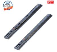 Decoranddecor - Samet 46mm Ball Bearing Soft Close Drawer Runner - Full Extension - 350mm Length - Black - Pair