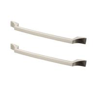 Decoranddecor - Sirena Brushed Nickel Traditional Slimline Kitchen Cabinet Drawer Cupboard Pull Handles - 224mm - Pair