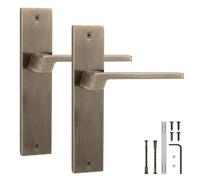 Decoranddecor Spectra Antique Brass Door Handles Internal Square Backplate