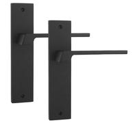 Decoranddecor Spectra Matt Black Backplate Door Handles Set - Modern Internal Handles, Art Deco Design, Durable, Easy-Install for Residential & Commercial Interiors