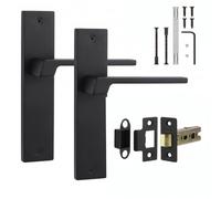 Decoranddecor Spectra Matt Black Door Handles Internal with Latch Kit