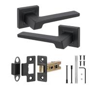 Decoranddecor Spectra Matt Black Door Handles Internal with Tubular Latch