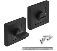 Decoranddecor Square Escutcheon Thumb Turn Key Rose (Black WC Thumb Turn)