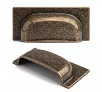 Decoranddecor Tala Cup Handles - Antique Brass Kitchen Drawer Handles - 2 Pack