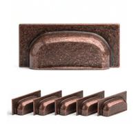 Decoranddecor Tala Cup Handles - Antique Copper Kitchen Cupboard Door Handles - 6 Pack