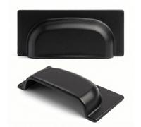 Decoranddecor Tala Cup Handles - Matt Black Kitchen Cupboard Door Handles - 2 Pack