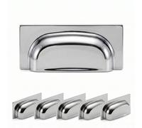 Decoranddecor Tala Cup Handles - Polished Chrome Kitchen Cupboard Door Handles - 6 Pack