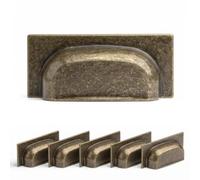 Decoranddecor Tala Square Cup Handles 64mm, Antique Brass, 6 Pack