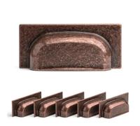 Decoranddecor Tala Square Cup Handles 64mm, Antique Copper, 6 Pack