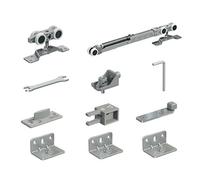 Decoranddecor Top Hung Sliding Door Gear Kit - 120Kg Max Door Weight - 2400mm Track - One Way Soft Close