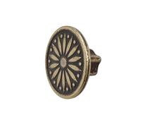 Decoranddecor Torero Round Antique Vintage Cabinet Knob 40mm Diameter Aluminium Alloy (Antique Brass, 1 Pack)