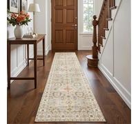 Decoranddecor Traditional Hallway Runner Rug, 60x240cm - Washable, Low Pile, Pet Friendly, Entryway, Kitchen, Easy Clean Durable Carpet - Tessia