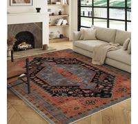 Decoranddecor Traditional Rugs For Bedroom, 200x290cm - Washable, Low Pile, Pet Friendly, Oriental Pattern Living Room Easy Clean Durable Carpet - Lunora