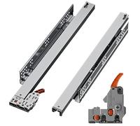 Decoranddecor Undermount Drawer Runners 600mm Push-to-Open Soft Close Full Extension Steel - 35 kg Capacity Drawer Slides - Min 613mm Internal Cabinet Depth