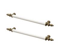 Decoranddecor - Vandon Matt White & Antique Brass Country Bar Kitchen Cabinet Drawer Cupboard Pull Handles - 160mm - Pair