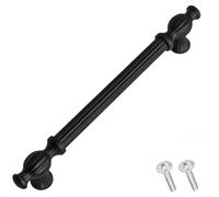 Decoranddecor Verna Traditional T-bar Antique Style Cabinet Pulls Drawer Handles Zinc (224mm Hole Center, Matt Black)