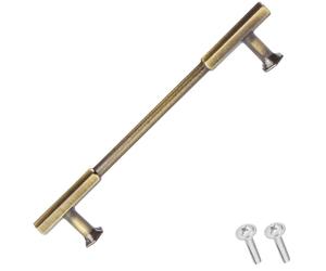 Decoranddecor Veselka Classic Cabinet Pull Handles Solid Zinc Alloy Traditional Finish 128mm, 1 Pack, Antique Brass