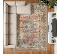 Decoranddecor Vintage Rugs Living Room 200x290cm Washable Non-Slip