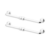Decoranddecor - Wimpole Polished Nickel Slimline D-Shape Kitchen Cabinet Drawer Cupboard Pull Door Handles - 160mm - Pair