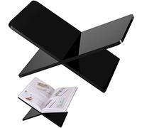 DECORANY Acrylic Book Holder 28 x 18 x 15 cm Open Large Book Display Stand for Cookbook Art Book Bible Guest Book - 2-Piece Coffee Table Book Stand for Reading - Black, Opaque