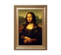 DECORARTS - Leonardo Da Vinci Mona Lisa Framed Wall Art - Gold Frame Renaissance Portrait Giclee Print on Canvas, Ready to Hang, Made in USA 25.75x35.75