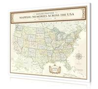 DECORARTS - Push Pin USA Travel Map, Vintage-Style Canvas Wall Art, Museum-Quality Giclee Print, Canvas Size: 30x24, for Home, Office, or RV, Ready to Hang, Made in USA
